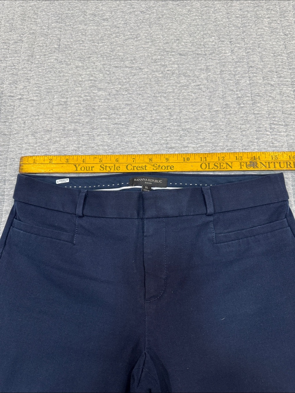 Banana Republic Sloan Ankle length trousers Sz 6L in Preppy Navy - Picture 2 of 7